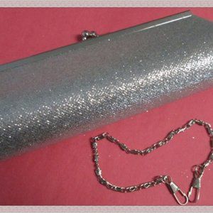 Glitter Silver Small Handbag With Chain For Girls